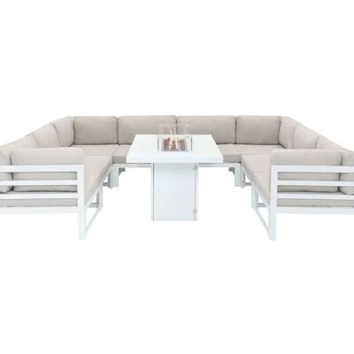 Brand Aluminum Modular Garden Set with Firepit - 8 Seats Brand Aluminum Modular Garden Set with Firepit - 8 Seats