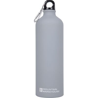 Mountain Warehouse 1L Matt Finish Water Bottle with Karabiner - Grey Mountain Warehouse 1L Matt Finish Water Bottle with Karabiner - Grey