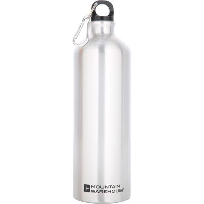 Mountain Warehouse 1L Metallic Water Bottle With Karabiner - Silver Mountain Warehouse 1L Metallic Water Bottle With Karabiner - Silver