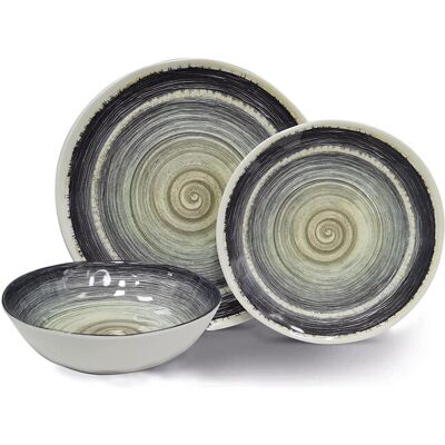 Leisure Florence 12-Piece Plate & Bowl Melamine Dinner Set - Leisure Florence 12-Piece Plate & Bowl Melamine Dinner Set -