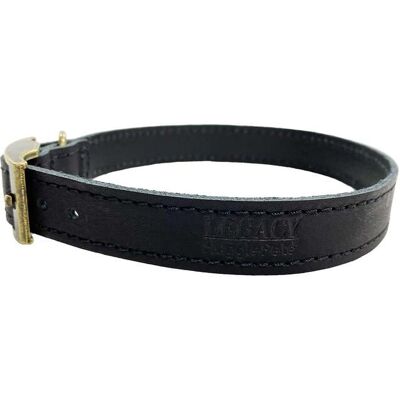 HugglePets Legacy Leather Dog Collar - Large, Black HugglePets Legacy Leather Dog Collar - Large, Black