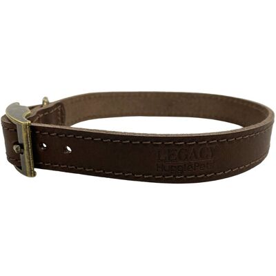 HugglePets Legacy Leather Dog Collar - X Large, Chocolate HugglePets Legacy Leather Dog Collar - X Large, Chocolate