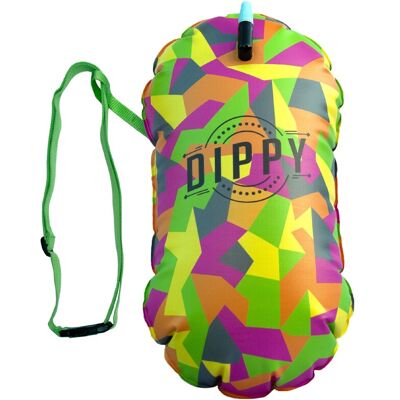 Dippy Swim Open Water Tow Float Swim Buoy with Thermometer - Dippy Swim Open Water Tow Float Swim Buoy with Thermometer -