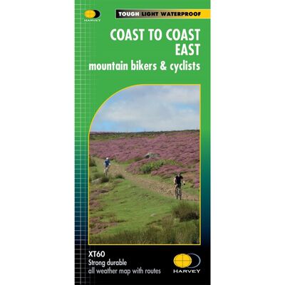 HARVEY Maps Coast to Coast East Cycle Map - HARVEY Maps Coast to Coast East Cycle Map -