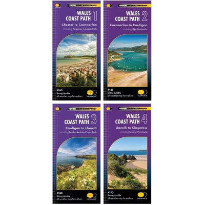HARVEY Maps Wales Coast Path Trail Map Set - HARVEY Maps Wales Coast Path Trail Map Set -