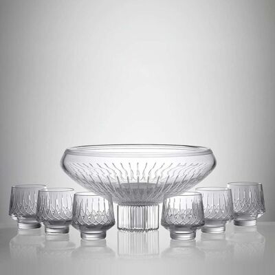 Waterford Lismore Arcus Entertaining Set (Punch Bowl and 6 Cup Set) Waterford Lismore Arcus Entertaining Set (Punch Bowl and 6 Cup Set)