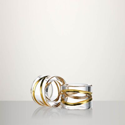 Waterford Aran Gilded Napkin Rings, Set of 2 Waterford Aran Gilded Napkin Rings, Set of 2
