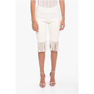 Proenza Schouler Textured-woven Biker Shorts with Fringed Hems size S - Female