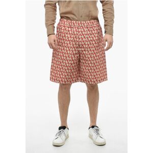 Valentino Silk Shorts with All Over Logoed Pattern size 48 - Male