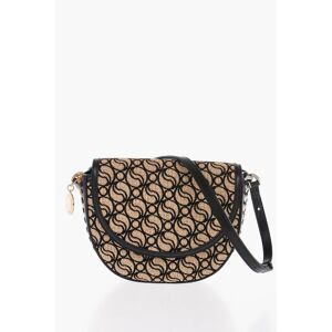 Stella McCartney All-Over S-Wave Motif Fabric and Faux Leather Saddle Bag size Unica - Female