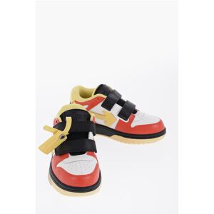 Off-White Kids Low-Top Leather Sneakers with Touch Strap Closure size 33 - Unisex
