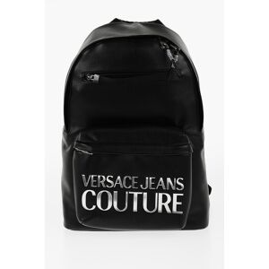 Versace JEANS COUTURE Textured Faux Leather Backpack with Silver-Ton size Unic - Male