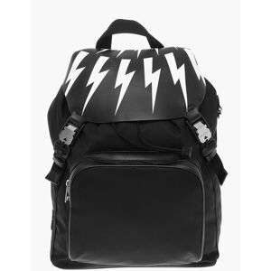 Neil Barrett Nylon FAIR-ISLE THUNDERBOLT Backpack with Leather Details size Unica - Unisex