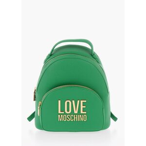 Moschino LOVE Solid Color Faux Leather Backpack with Golden Logo size Unica - Female