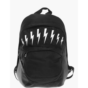 Neil Barrett Textured Leather and Nylon THUNDERBOLTS Backpack size Unica - Unisex