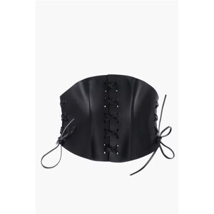 Christian Dior Lace-up Leather Corset Belt with Double Golden Buckle 260mm size 70 - Female