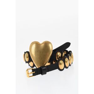 Dsquared2 Leather Belt with Golden Metal Details 30mm size 80 - Female Dsquared2 Leather Belt with Golden Metal Details 30mm size 80 - Female