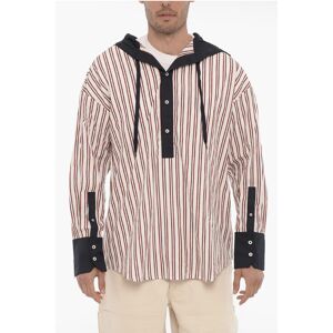 Bluemarble Bengal Striped Maxi Overshirt with Hood size S - Male