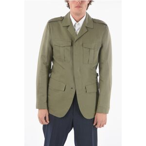 Corneliani CC COLLECTION Hidden Closure Flax and Cotton Utility Jacket size 50 - Male