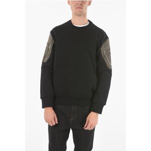 Neil Barrett Contrasting Patches Brushed Cotton MA-1 Crew-Neck Sweatshirt size Xl - Male