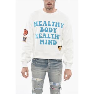 Amiri Cotton HEALTHY Crew-Neck Sweatshirt with Frontal Maxi Embroi size S - Male