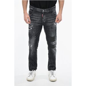 Dsquared2 Distressed SKATER Denims with Leather Patches 16cm size 50 - Male