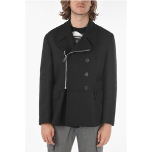 Neil Barrett Double-breasted TRAVEL ZIP-UP Leather Insert Coat size 50 - Male