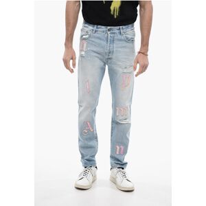 Palm Light Washed Distressed Jeans with patches size 31 - Male