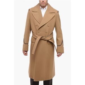 Christian Dior PETER DOIG X DIOR Double-breasted Virgin Wool Coat with Leat size 50 - Male