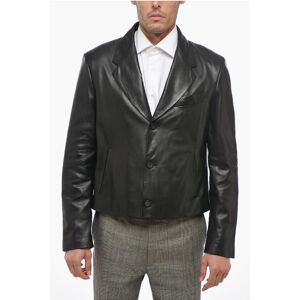 Bottega Veneta Single-breasted Leather Blazer with Flush Pockets size 50 - Male