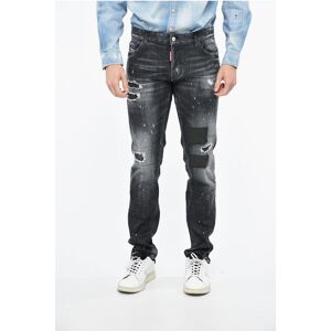 Dsquared2 Slim Fit Distressed Denims with Leather Patches 17cm size 44 - Male