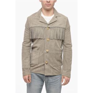 Amiri Suede Jacket with Fringes and Patch Pockets size 48 - Male