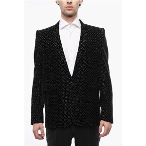 Saint Laurent Velour Tuxed Blazer with Beaded Embroideries size 48 - Male