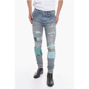 Amiri Vintage-effect ARTPATCH Skinny Denims with Embroidered detai size 38 - Male