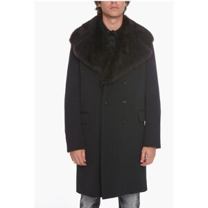 Bottega Veneta Wool-cavalry Double-breasted Coat with Removable Real-furred size 48 - Male