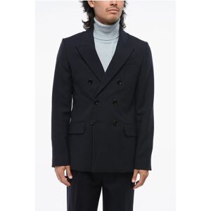 Ami Alexandre Mattiussi Virgin Wool Side Vents Peak Lapel Double-Breasted Blazer size 52 - Male Ami Alexandre Mattiussi Virgin Wool Side Vents Peak Lapel Double-Breasted Blazer size 52 - Male