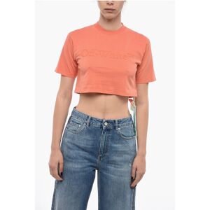 Off-White Cropped LAUNDRY T-shirt With Embossed Logo size M - Female