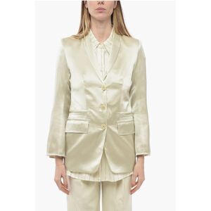 By Malene Birger Satin Multipocket Blazer with Raw Cut Detail size 38 - Female