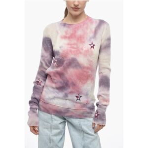 Amiri Tie-Dye Effect Cashmere Crew-neck Sweater with Embroidered S size S - Female