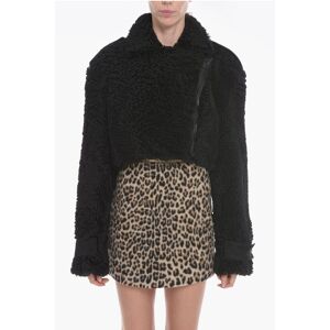 The Mannei Cropped MAHIS Shearling Coat with Perforated Suede Details size 40 - Female