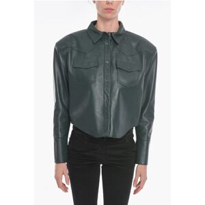 The Mannei Soft-leather ERSKINE Cropped Shirt with Padded Shoulders size 40 - Female