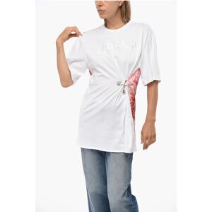 Versace Back Printed Cotton Crew-neck T-shirt with Pin size 40 - Female Versace Back Printed Cotton Crew-neck T-shirt with Pin size 40 - Female