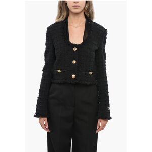 Versace Boucle' Cropped Fabric with Golden-Effect Logoed Buttons size 42 - Female Versace Boucle' Cropped Fabric with Golden-Effect Logoed Buttons size 42 - Female
