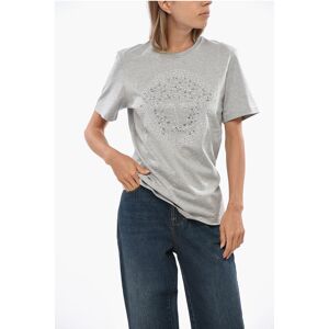 Versace Cotton Crew-Neck T-shirt with Jewels Medusa size 42 - Female Versace Cotton Crew-Neck T-shirt with Jewels Medusa size 42 - Female