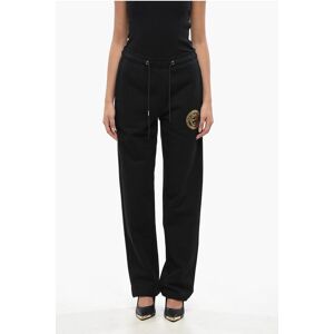 Versace Cotton Joggers with Golden-Effect Monogram size 38 - Female Versace Cotton Joggers with Golden-Effect Monogram size 38 - Female