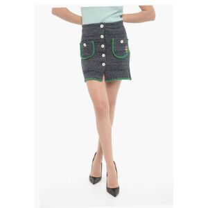 Cormio Lurex CHIARA Mini Skirt with Front Pockets and Decorative Bu size 40 - Female