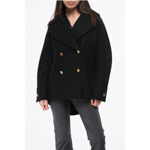 Versace Wool Cloth Double Breast Peacoat with Golden-Effect Buttons size 40 - Female Versace Wool Cloth Double Breast Peacoat with Golden-Effect Buttons size 40 - Female