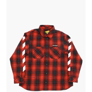 Off-White Kids Tartan Motif Flannel Shirt with Maxi Logo Print size 10 Y - Unisex