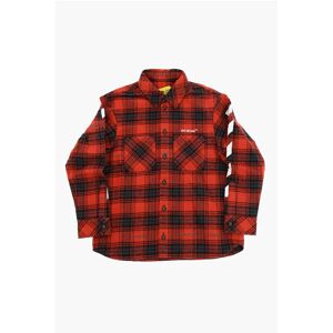 Off-White Kids Tartan Motif Flannel Shirt with Double Breast Pocket size 8 Y - Unisex