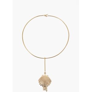 Christian Dior Gold Effect Choker Necklace with Shell Shaped Pendant size Unica - Female